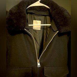 Sandro
Shearling-Collar Aviator Jacket